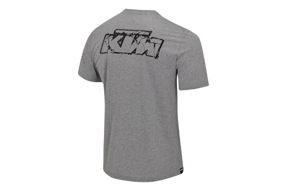 KTM Logo Tee Light Grey Melange Rücken | Freizeit-Shirt in Hellgrau