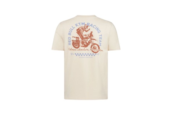 KTM Red Bull Sunset T-Shirt | Beige Herren-Shirt mit Backprint