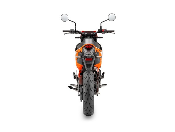 Rückansicht KTM 390 SMC R 2025 - Kompakte Supermoto für maximale Agilität