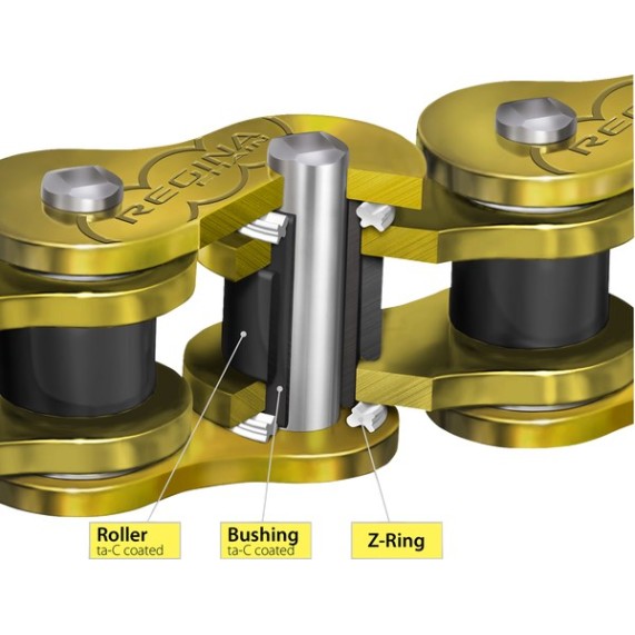 Regina HPE Kette | ta-C Beschichtung im Detail | Z-Ring Aufbau | Technik-Illustration