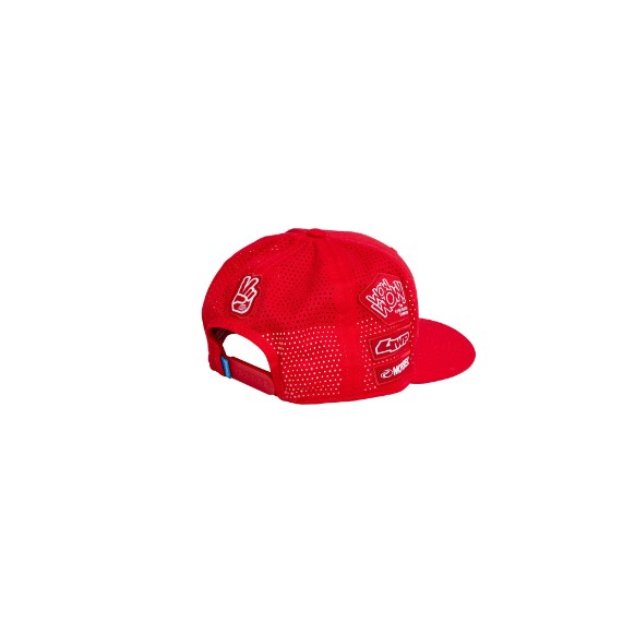 Rückansicht der TLD Gasgas Team Flat Cap rot