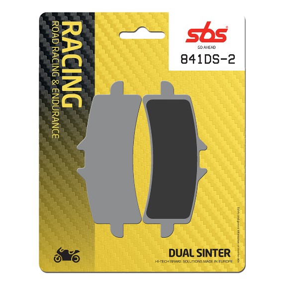 SBS 841DS-2 | Dual Sinter Bremsbeläge für Rennsport & Endurance | Weicher Biss