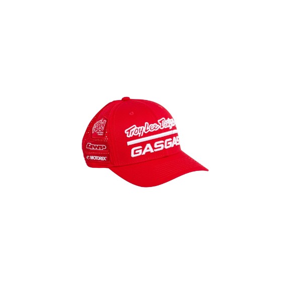 TLD GASGAS Team Cap Rot | Seitenansicht mit Logos