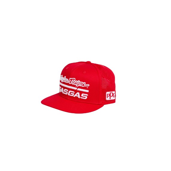 Vorderansicht der TLD Gasgas Team Flat Cap rot