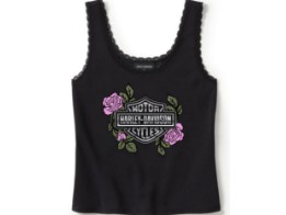 Top "Rose & Thorn Bling Lace Trim Tank"