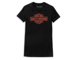 Harley Davidson Damen T-Shirt Forever Bar & Shield, schwarz