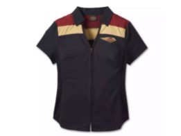 Damen Zip Shirt 120th Anniversary Colorblocked, schwarz