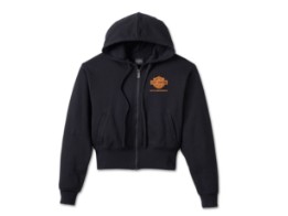 120th Anniversary Zip Front Hoodie für Damen - Schwarze Schönheit