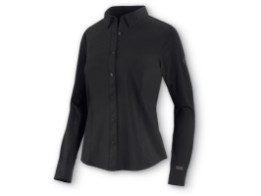 Damen Four-Way Stretch Popeline Shirt schwarz