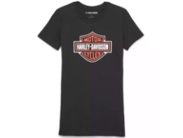 Damen T-Shirt Bar & Shield, schwarz