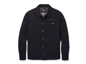 Herren Biker Freizeitjacke Baumwolle Canvas Schwarz Jacke Männer Motorradjacke Willie G Skull
