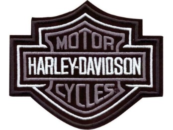 5,6 Zoll gesticktes graues Bar & Shield Logo-Emblem zum Aufnähen