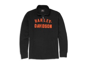 Harley Davidson Racer Font 1/4-Zip Pullover schwarz
