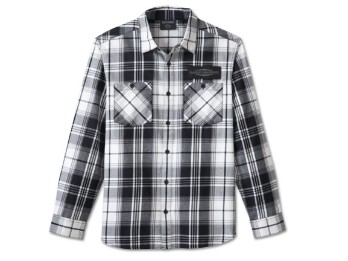 Stacked Bar & Shield Long Sleeve Plaid Shirt für Herren