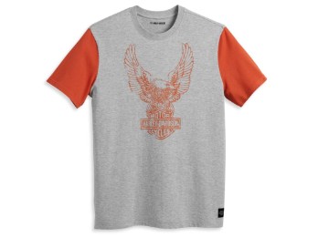 Road Captain Colorblock T-Shirt für Herren, grau-orange