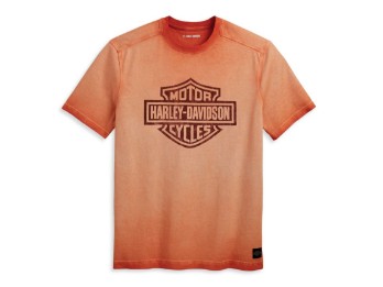 Vintage Orange Westcoast Bar & Shield T-Shirt für Herren
