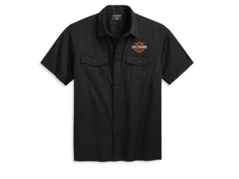 Bar & Shield Short Sleeve Shirt für Herren, Schwarz