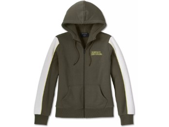 Damen Zip Hoodie Willie G Sherpa Lined grün
