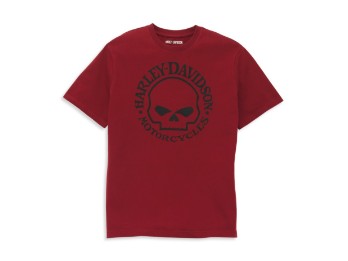 T-Shirt Willie G Skull, rot