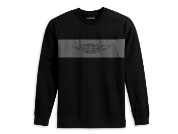 Winged Bar & Shield T-Shirt für Herren - Colorblock-Design – Black Beauty