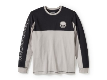Willie G Skull Colorblock Langarm T-Shirt