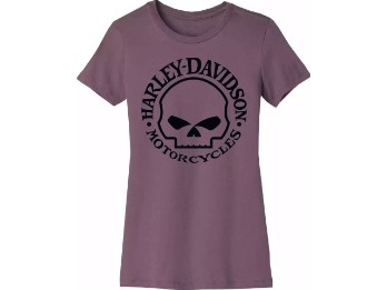 Damen T-Shirt Forever Skull, lila grau