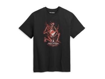 Harley Davison Männer T-Shirt, Skellet - Bar & Shield