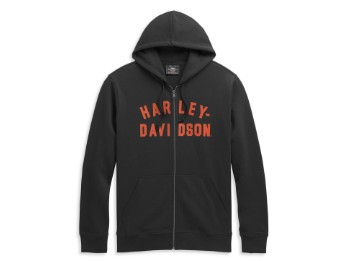 Harley Davidson Kapuzen Zipp-Hoodie, orange/schwarz