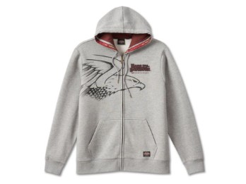 Zip Hoodie 120th Anniversary Eagle grau meliert