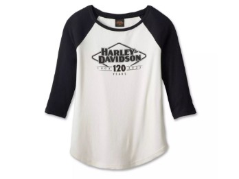 Damen 3/4 Shirt 120th Anniversary Colorblocked weiß/schwarz