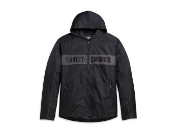 Harley Davidson Kapuzen-Streifen-Jacke für Männer,schwarz/grau