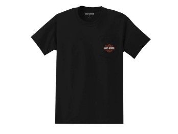 T-Shirt Bar & Shield Pocket, schwarz