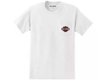 T-Shirt Bar & Shield Pocket, weiß