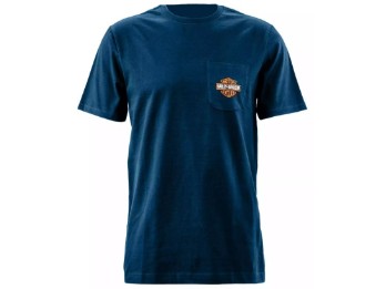 T-Shirt Bar & Shield Pocket blau