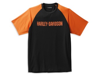 T-Shirt Performance schwarz/orange