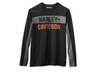 Harley Davidson Herren Copperblock Block Letter Langarmshirt