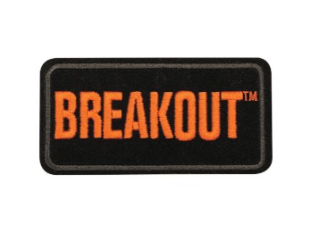 4 inch. gesticktes Breakout-Emblem zum Aufnähen - Schwarz/Orange