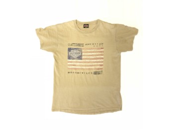 Original Vintage Shirt, Lazy-Flag, Kiel Germany, Harley-Davidson, Beige, L