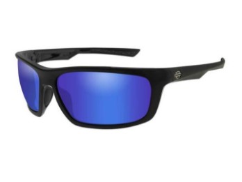 Gears Sonnenbrille, blaue Spiegelgläser & glänzenden schwarzen Rahmen