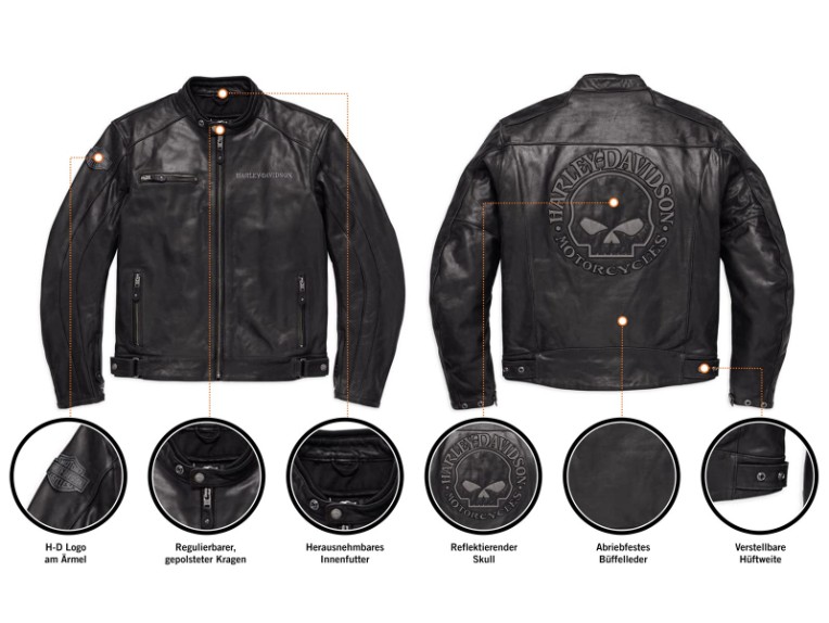 harley davidson skull lederjacke