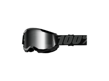 100% Strata 2 Black Mirror Silver Motocross Brille