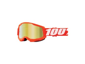 100% Strata 2 Orange - Mirror Gold Motocross Brille