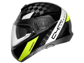 C4 Pro Carbon Avio Yellow Flip Up helmet