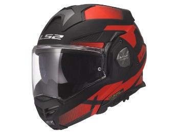 LS2 FF901 Advant X Nova Klapphelm, mattschwarz-rot