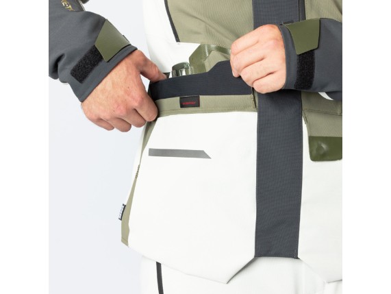 Venture-GTX 1.0 Laminatjacke olive-grau magnetverschluss Aussentasche vorne