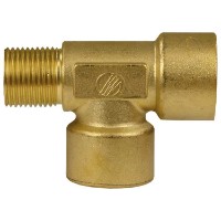 T-Stück 3/8"AG : 1/4"IG : 3/8"IG - Messing - 350 bar