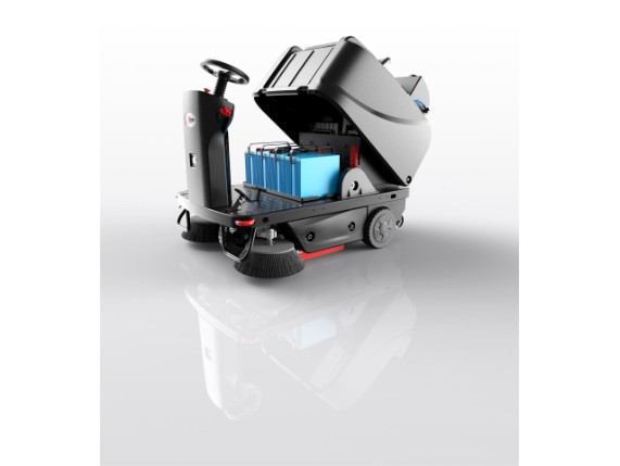 ROS1300 ride on sweeper_18_Battery compartment