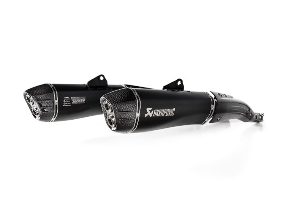 AKRAPOVIC Doppelschalldämpfer Slip-On Titan-Carbon schwarz