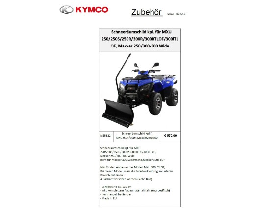 KYMCO 300 R-T MXU LOF, RFBZ60002N6800380
