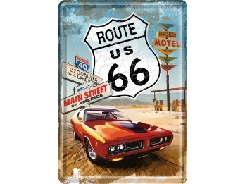 Blechpostkarte Route 66